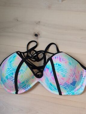 VS PINK strappy t-back bikini top M DD